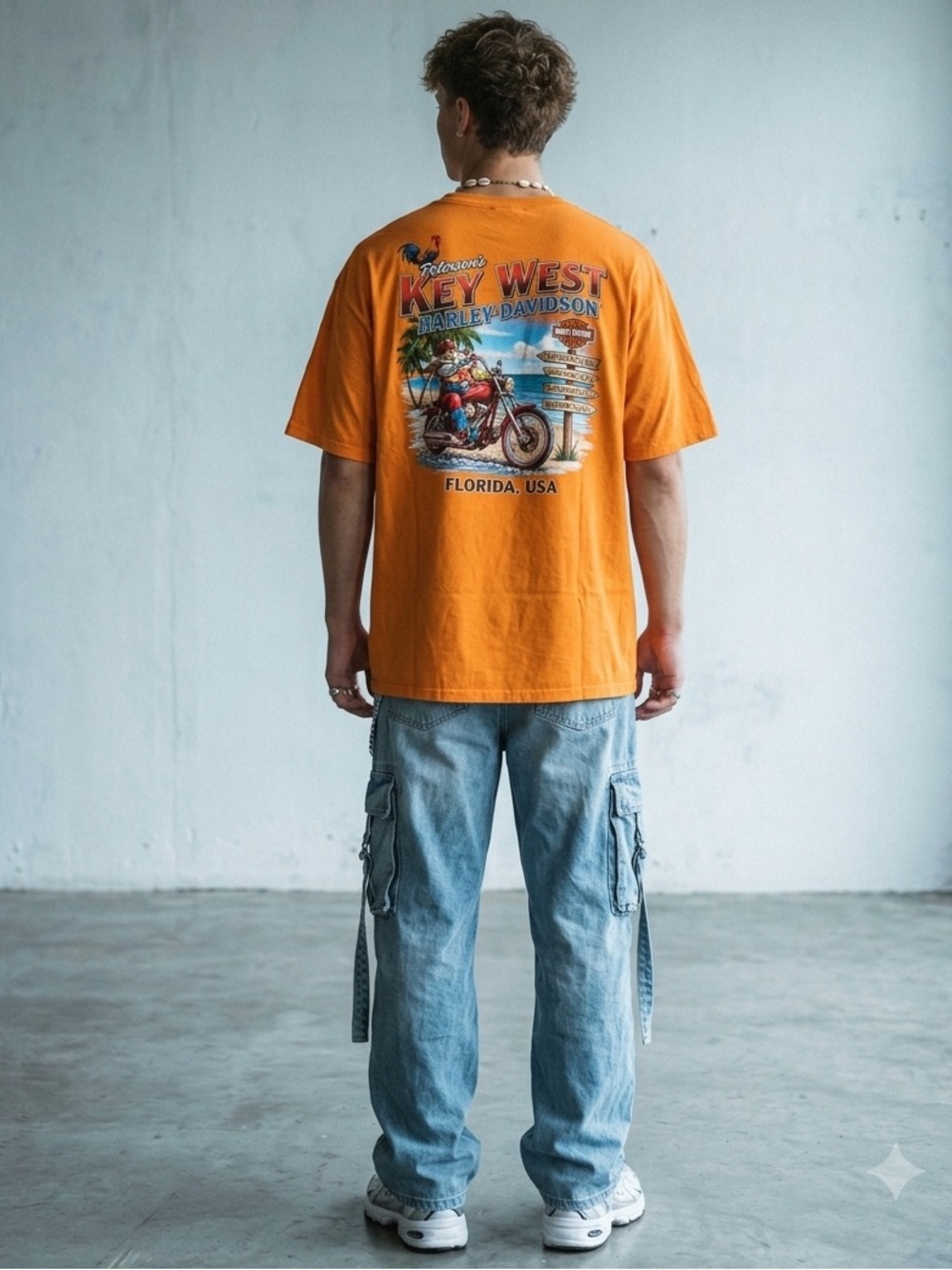 Harley Davidson Key West Florida Orange Graphic Tee Size 3XL 2021